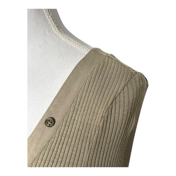 The Range Henley Rib Knit Long Sleeve Midi Dress Hazel Green M - Picture 3 of 10